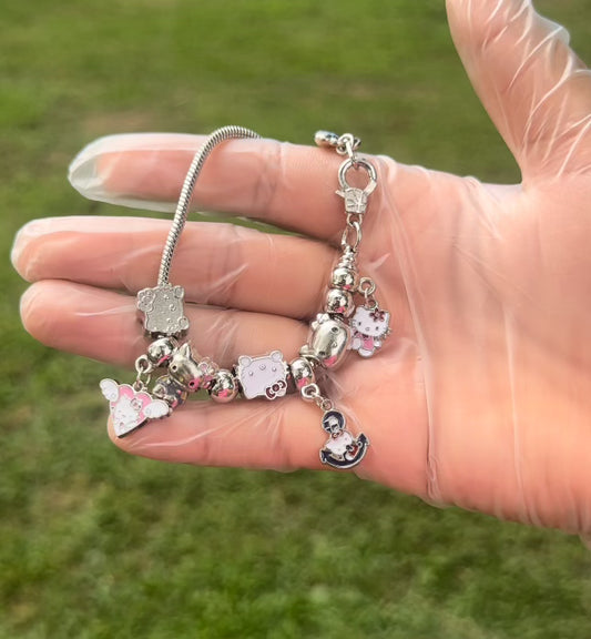 Silver Charmed Hello Kitty Bracelet